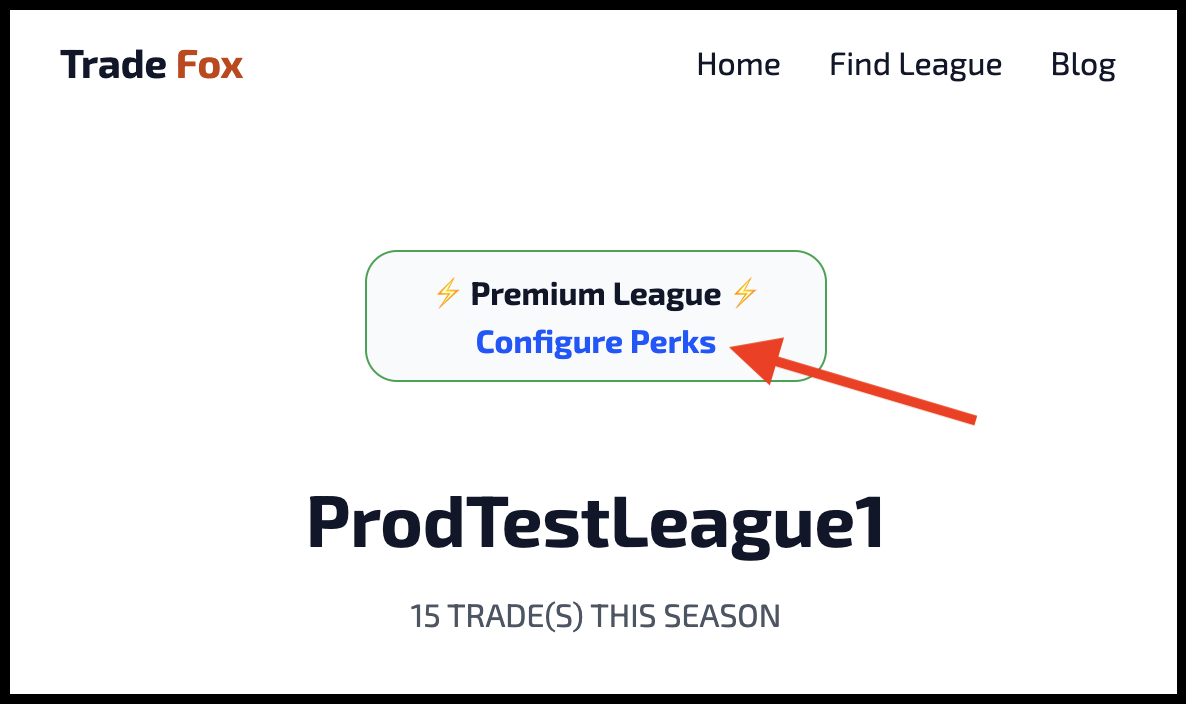 Configure Perks button on the league trade listing page